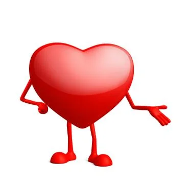Heart character with presentation pose 스톡 일러스트