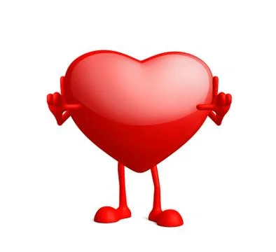 Heart character with presentation pose 스톡 일러스트