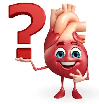 Heart character with question mark Stock Illustration