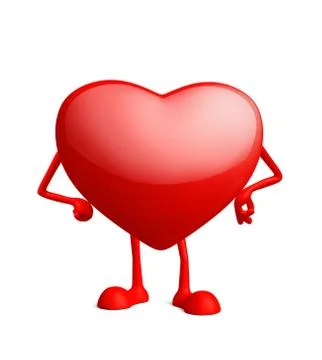 Heart character with standing pose Illustrazione stock