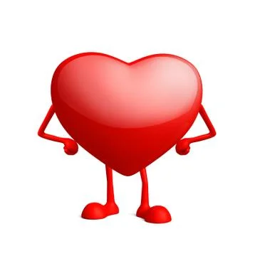 Heart character with standing pose Stock Illustration