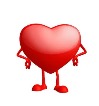 Heart character with standing pose Stock Illustration