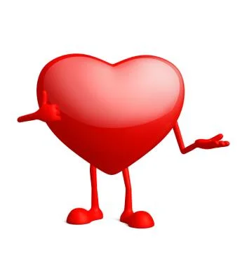 Heart character with thumbs up pose Stock Illustration