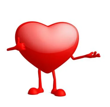 Heart character with thumbs up pose Stock Illustration
