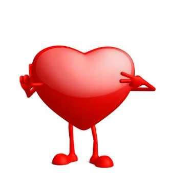 Heart character with win pose Stockillustratie