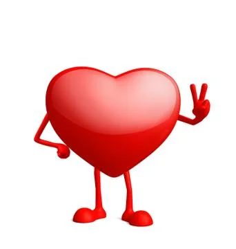 Heart character with win pose Stockillustratie