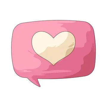 Heart chat bubble illustration Stock Illustration