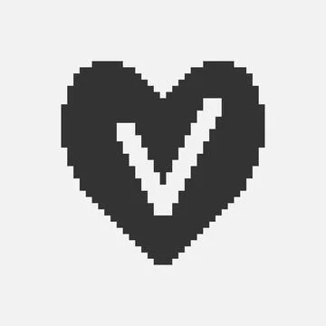 Heart with check mark inside icon Stock-Illustration