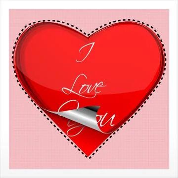 Heart on checked background Stock Illustration