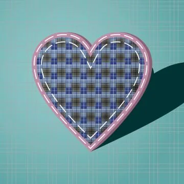 Heart with a checkered pattern Stock Illustration
