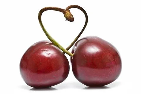 Heart of cherry. Stock Photos