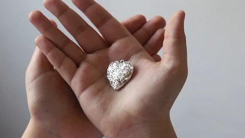Heart in children's palms Stock Footage 123635653