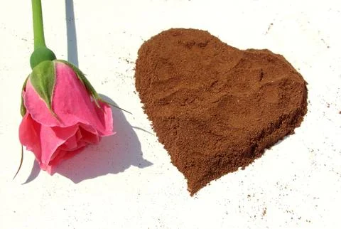 Heart from cinnamon Stock Photos