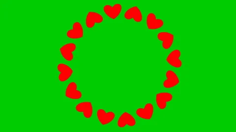 Heart circle 3 green Stock Footage 145181564