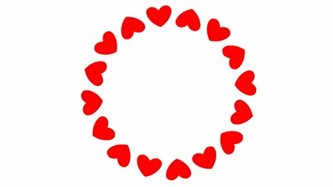 Heart circle 3 white Stock Footage 145136128