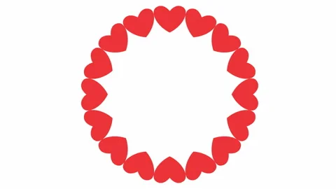 Heart circle from center white Stock Footage 145874350