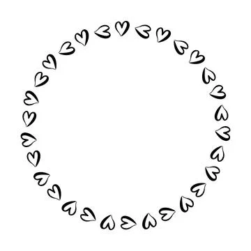 Heart circle frame border for decorative vintage element for design in vector Stock Illustration
