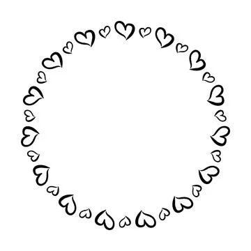 Heart circle frame border for decorative vintage element for design in vector Illustrazione stock