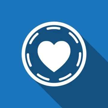 Heart in circle icon stock vector illustration flat design Stock Illustration