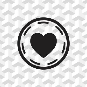 Heart in circle icon stock vector illustration flat design 스톡 일러스트