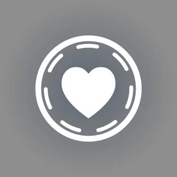 Heart in circle icon stock vector illustration flat design Stock Illustration