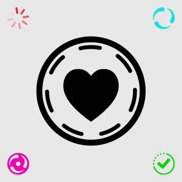 Heart in circle icon stock vector illustration flat design イラスト素材