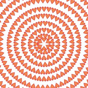 Heart circle seamless pattern template Stock Illustration