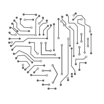 Heart circuit board technology pattern. vector illustration eps file Stock Illustration