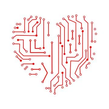 Heart circuit board technology pattern. vector illustration Stock Illustration