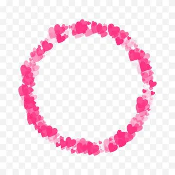 Heart Circular Frame, Border For Decorations Stock Illustration