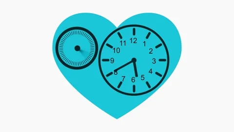 Heart with Clock Faces Animation on Whit... | Stock Video | Pond5