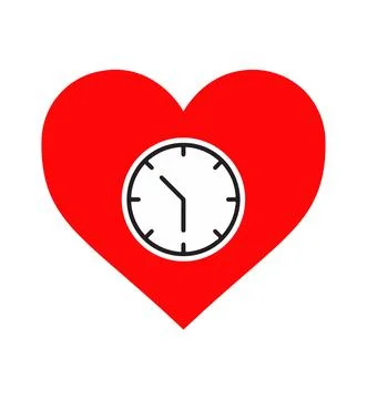 Heart clock icon Stock Illustration