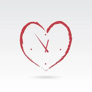 Heart Clock Icon Illustration Stock Illustration