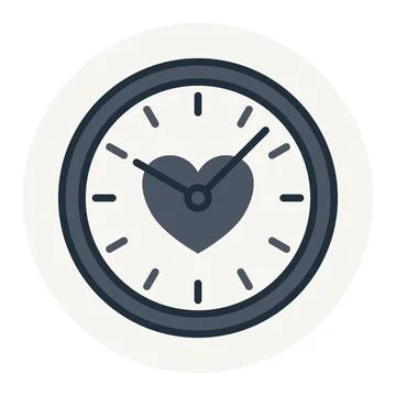 Heart Clock Timeline Sync Stock Illustration
