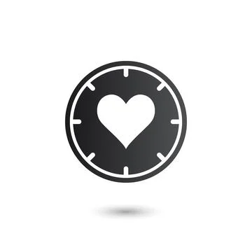 Heart Clock Timer Icon Stock Illustration