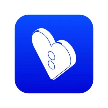 Heart clothes button icon blue vector Stock Illustration