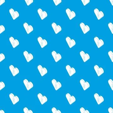 Heart clothes button pattern vector seamless blue 스톡 일러스트
