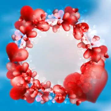 Heart cloud abstract card. + EPS10 Stock Illustration