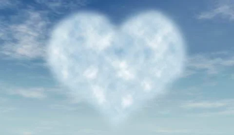 Heart cloud in blue sky Stock Illustration