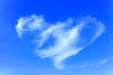 Heart cloud of blue sky Stock Photos