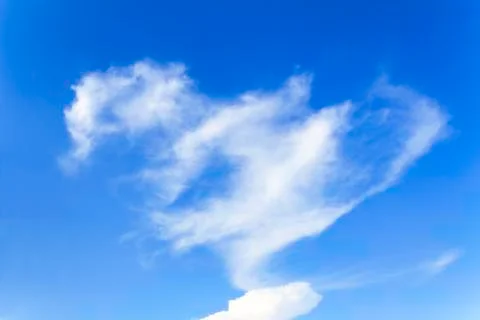 Heart cloud of blue sky Stock Photos