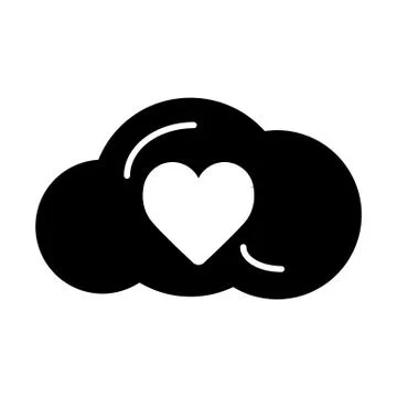 Heart in cloud line icon, solid vector sign, linear style pictogram isolated on Stock Illustration