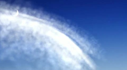 Heart from cloud on night sky with moon Stock Footage 20434984