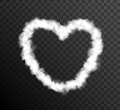 Heart cloud shape vector background transparent air effect illustration smoke Illustrazione stock