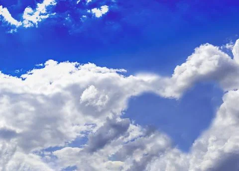 Heart from cloud on sky Stock Photos