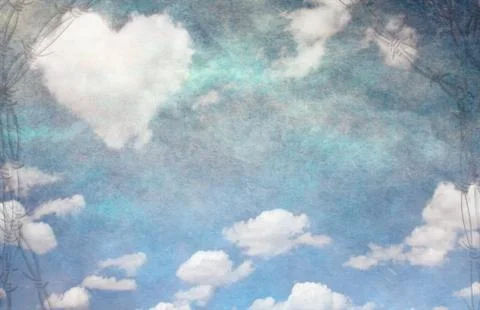 Heart cloud surrounded by barbed wire Stock-Illustration