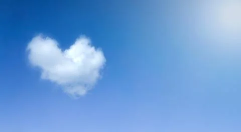 Heart cloud symbol Stock Photos