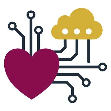 Heart Cloud Technology Emotional Tech Stock Illustration