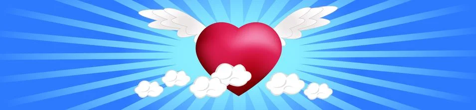 Heart on the Clouds Stock Illustration