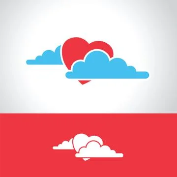 Heart in clouds Stock Illustration